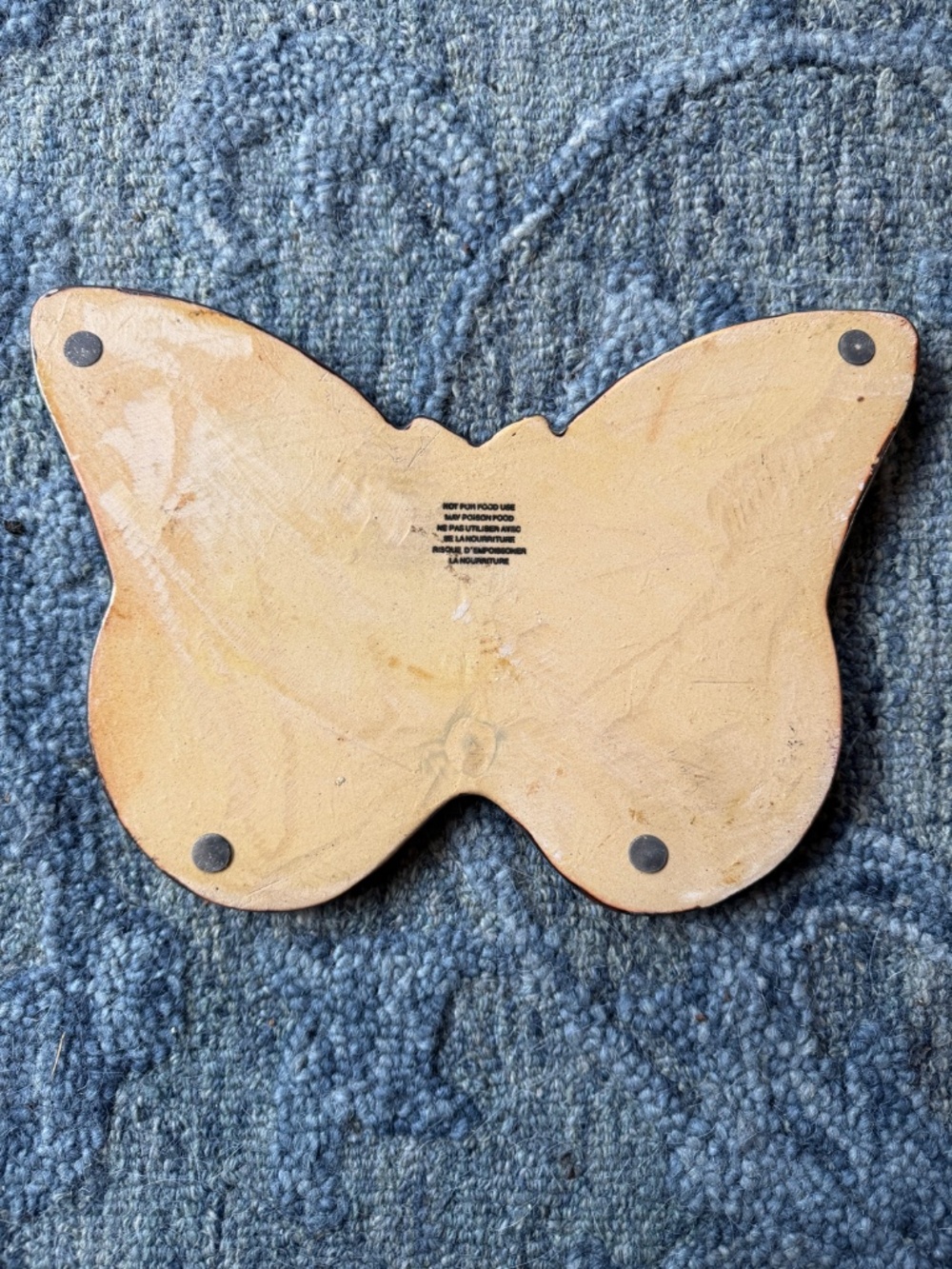 Vintage Pier 1 Pottery Butterfly Tray/Trivet/Garden Decor - Picture 5 of 6